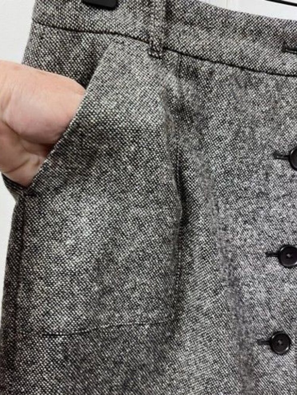Skirt Eddie Bauer Wool Mercer Fit Size 4 Womens Button Retro Glam Workwear Lined - Picture 10 of 10